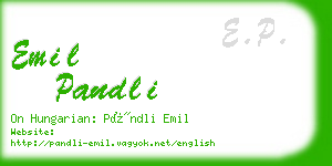 emil pandli business card